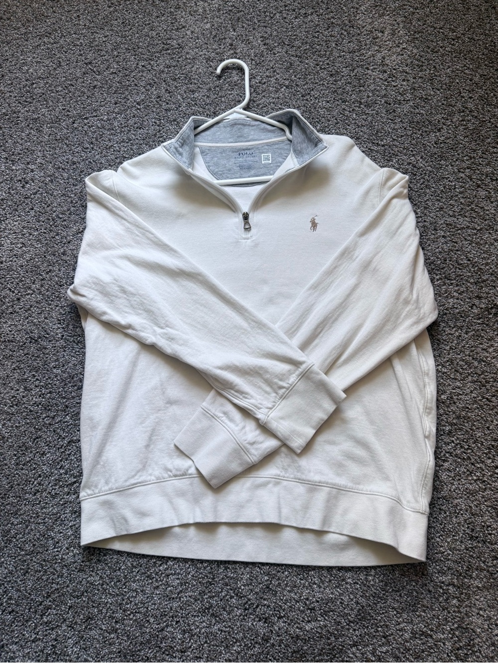 Polo by Ralph Lauren White Cream 1/4 Zip Pullover Sweater